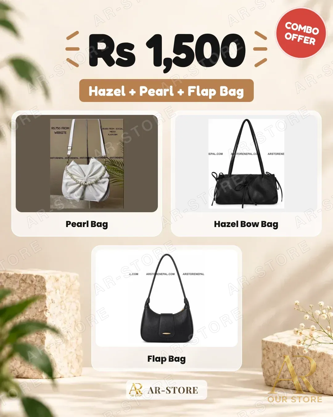 Hazel+Pearl+Flap Bag